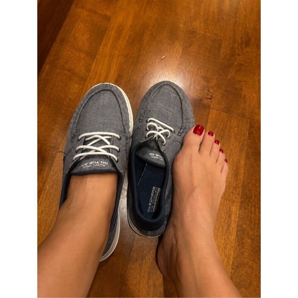 Woman’s well loved Skechers sneakers
